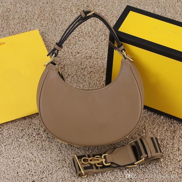 

half-moon-shaped underarm bag designer leather shoulder bag high-quality brown fashion handbag elegant messenger women casual large-capacity