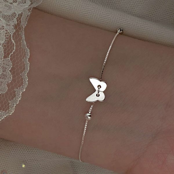 

with my friend s925 silver adjustable bracelet, Black