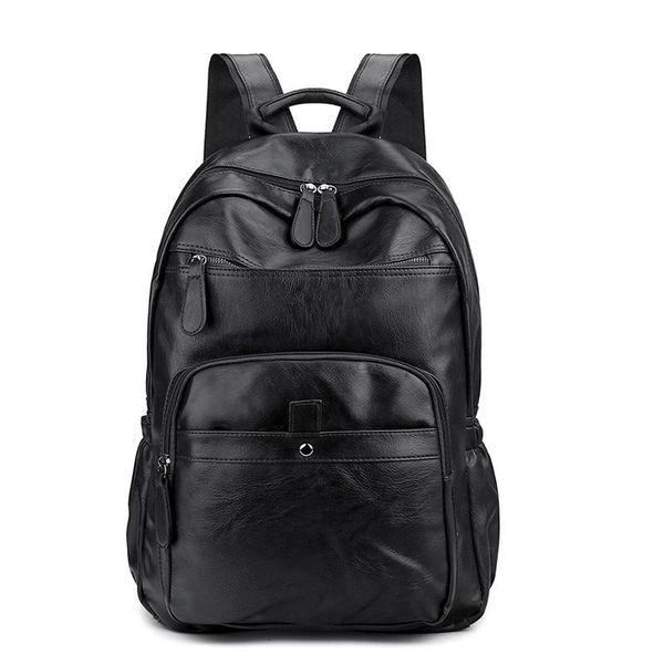 

backpack men backpacks pu leather vintage lapfashion male young