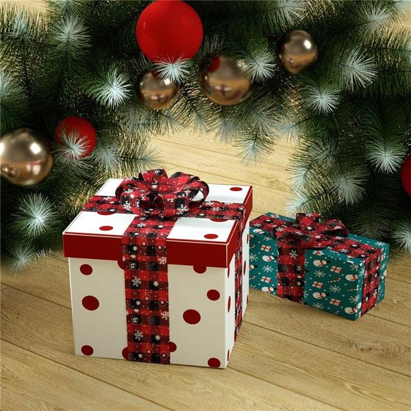 Newchristmas Fitas com fio Red Búfalo Preto Manta Floco de Neve para Xmas DIY Wedding Wedding Floral Bow Craft LLB11990