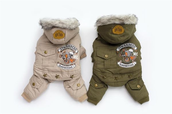 

dog apparel pet clothes winter warm green coat jumpsuit thicken clothing for yorkshire teddy dogs costume puppy jackets