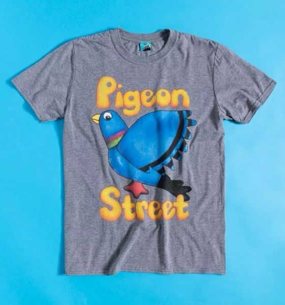 

official pigeon street logo grey marl t-shirt, White;black