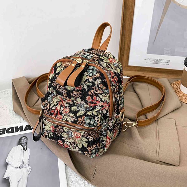 

2021 fashion messenger bag pu backpack small net red printing