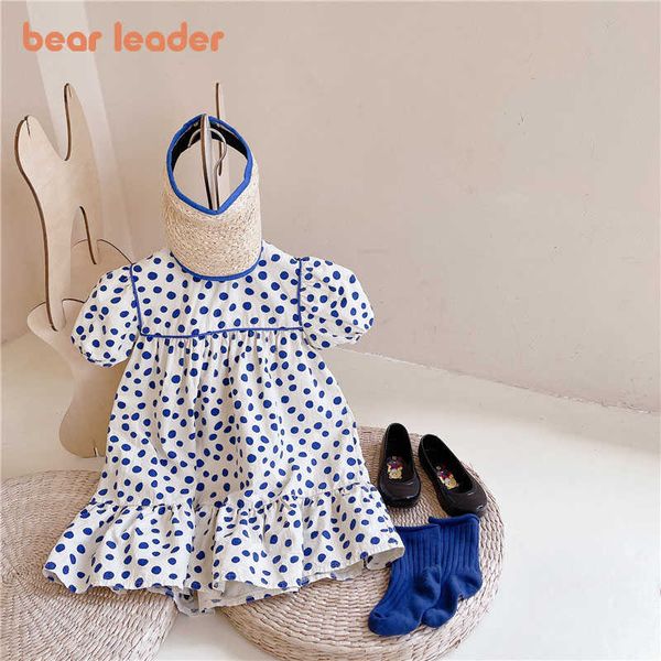 

bear leader kids girls fashion dresses summer polka dot clothes girl baby casual vestidos children princess cute clothing 210708, Red;yellow