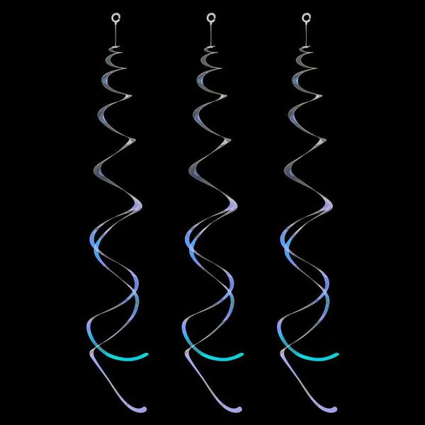 

party decoration 16 pcs transparent color spiral ribbon colorful laser pvc plastic garland birthday supplies