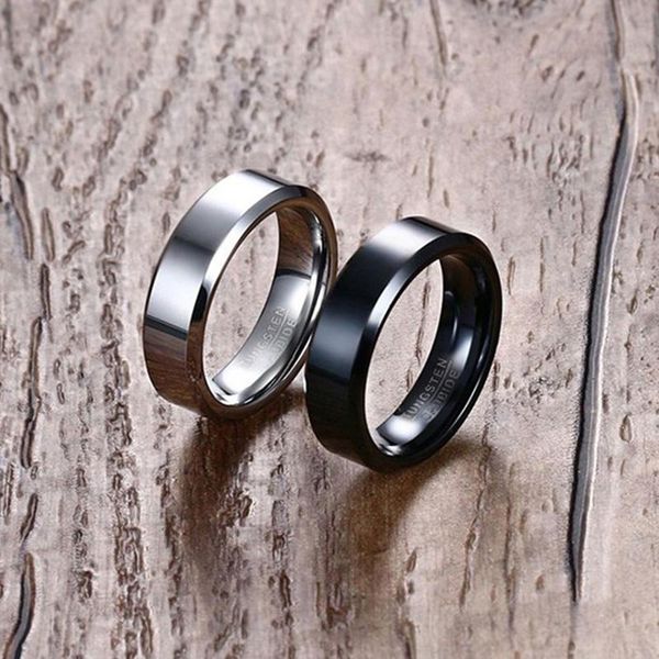 

wedding rings black tungsten carbide men's ring engagement for man jewelry, Slivery;golden