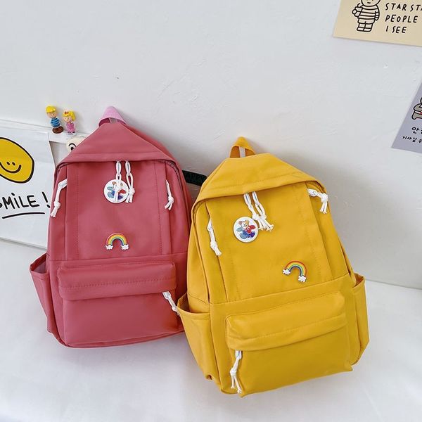 

summer fashion female backpack harajuku style solid color school bag for girls leisure