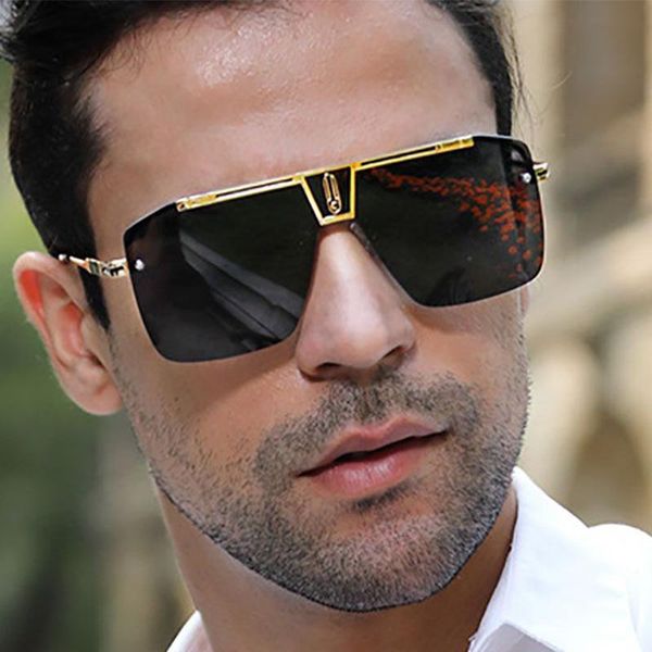 

sunglasses gradient square men women 2021 trendy vintage brand design oversized rimless sun glasses for female eyewear uv400, White;black