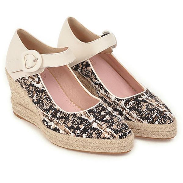 

dress shoes brand pointed toe wedge women autumn mary jane high heels handmade platform woman casual ladies, Black