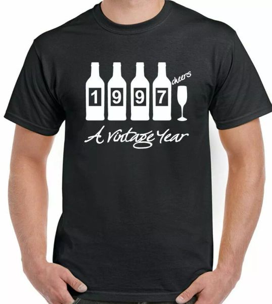 

1997 bottles men funny novelty 24th birthday t-shirt gift idea, White;black