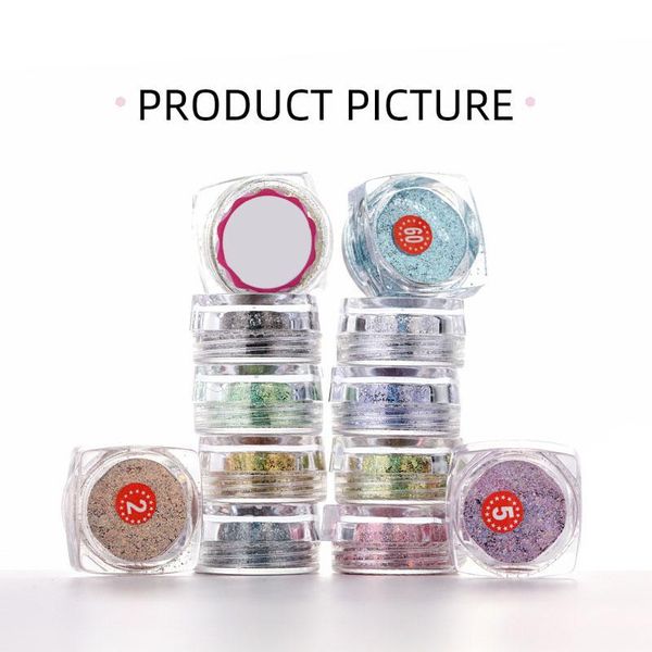 

box nail mermaid glitter flakes 3d colorful sequins polish manicure nails art decor thrk889, Silver;gold