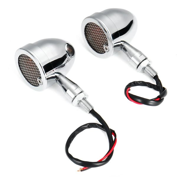 

12v motorcycle grill bullet led turn signal lights red indicator lamps