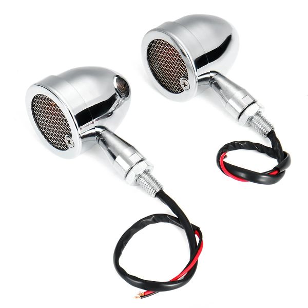 12V Motorcycle Grill Bullet LED Sinal Luzes Sinal Lâmpadas Indicador Vermelho