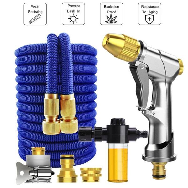 

expandable garden hose magic flexible eu water high pressure quality car wash plastic pipe with spray gun to watering equipments