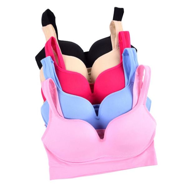 

bras fun orange women sports bra brassiere ladies padded push up fitness daily wear wire seamless full cup, Red;black