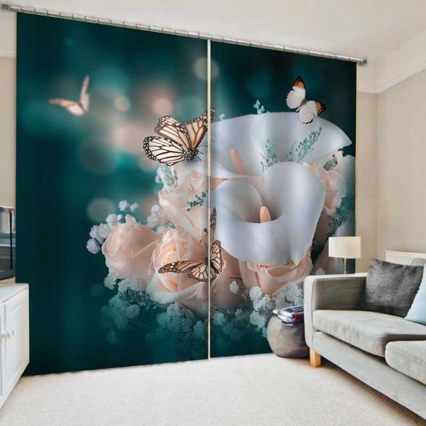 

luxury blackout 3d window curtains for living room bedroom fashion flower curtain stereoscopic lifelike & drapes