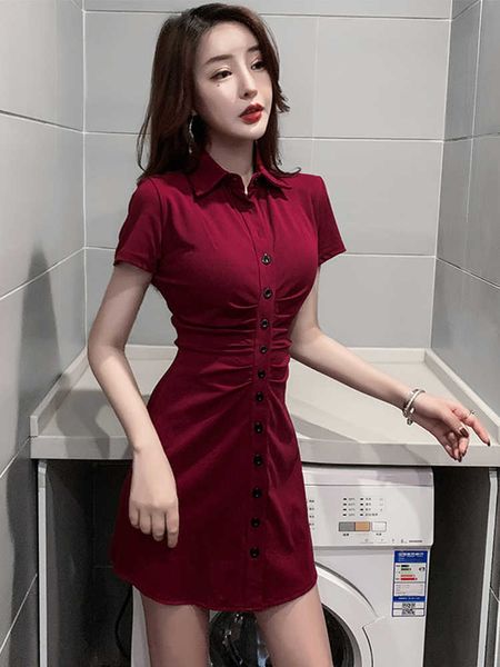 

lapel dress summer slim waist tight hip bag office lady polyester knee-length sheath sleeveless 210603, Black;gray