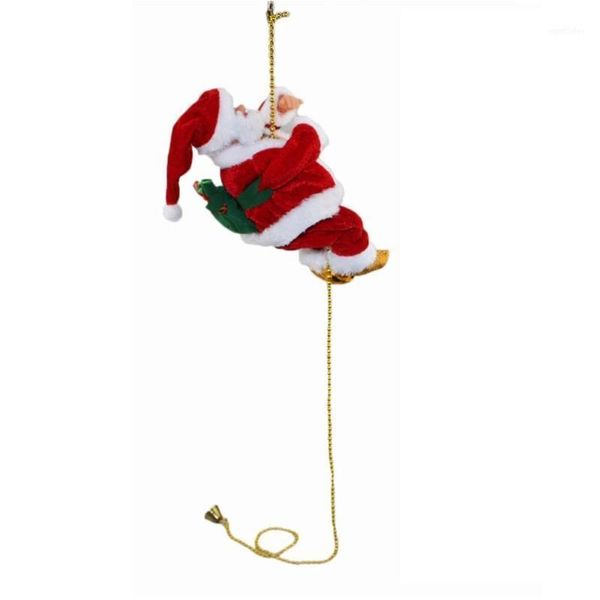 

christmas decorations novelty fun electric climbing ladder santa claus figurine ornament party diy crafts creative plush doll toy1