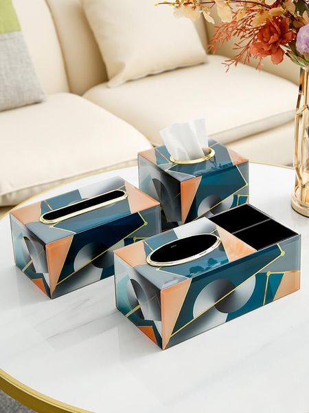 

tissue boxes & napkins light luxury glass paper box living room coffee table