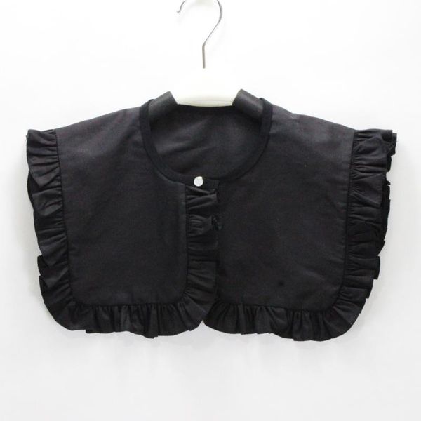 

bow ties cotton fake collar shawl for women removable detachable half shirt sweater female false black wrap, Black;gray