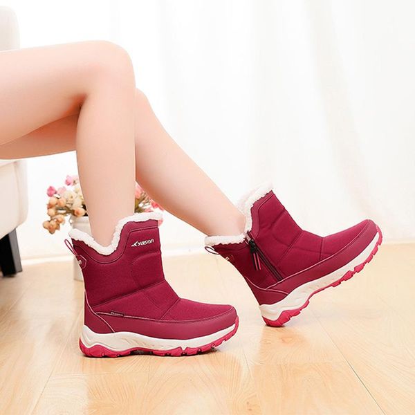 

dress shoes real leather 5854 snow boots women's 2021 winter plush warm cotton short tube, Black