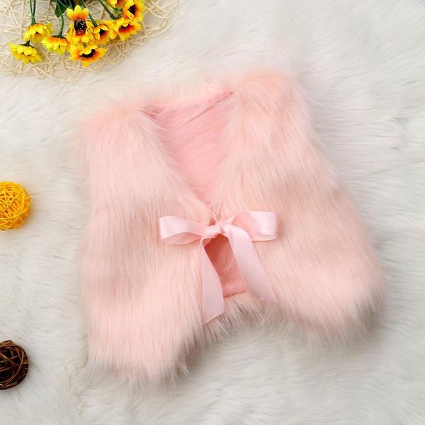 

waistcoat autumn baby girl kids fur vest warm winter coat outwear jacket sleeve bow solid cute kid clothing 6m-5t, Camo