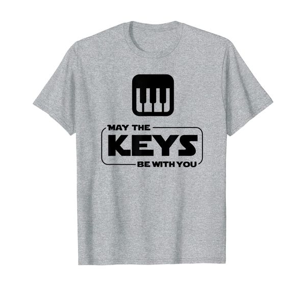 

may the keys be with you funny piano pianist t-shirt gift, White;black