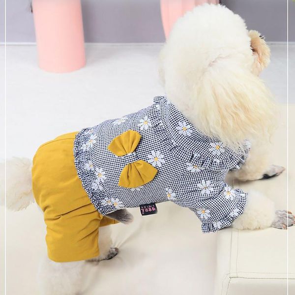

winter dog parkas four legs cotton padded princess bow small clothing black fall pet daisy padde jacket apparel