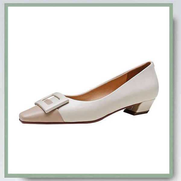 

loafers women elegant style cow leather patchwork kid suede square toe shoes low heels 3 colors daily work dress, Black