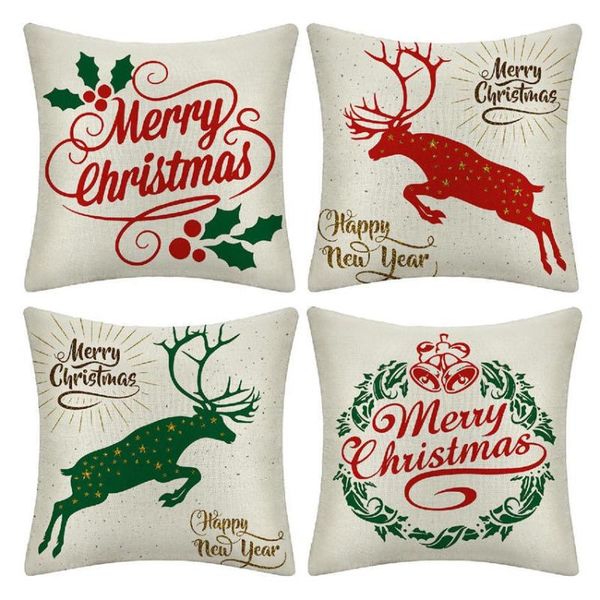 

cushion/decorative pillow year christmas decorations for home pillowcase ornaments navidad flying reindeer party decorative cushion cover