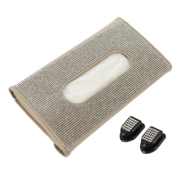 

tissue boxes & napkins 1pc sequins designed car sun visor box auto mounted organizer