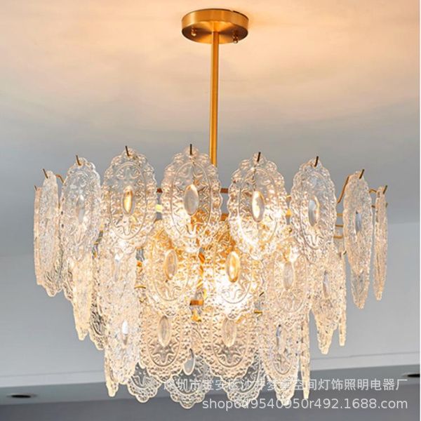 

pendant lamps all copper post-modern light luxury chandelier dining room bedroom living glass retro