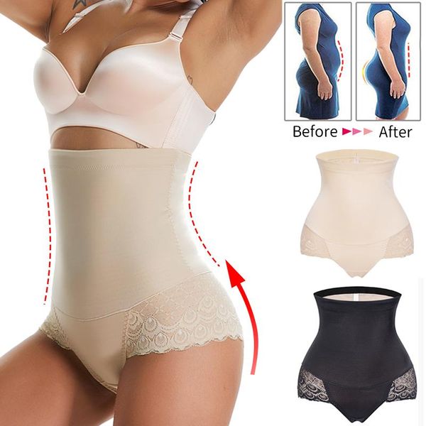 

women's shapers high waist shapewear bulifter tummy control panties body shaper slimming underwear trainer modeling shorts, Black;white