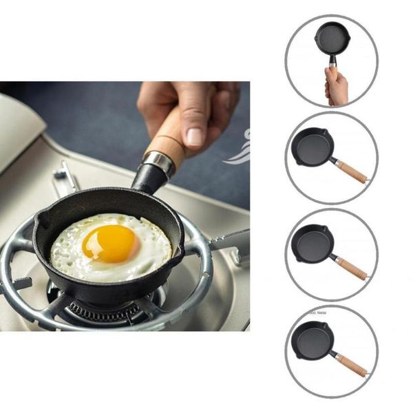 

pans pre-seasoned modern food grade frying pan mini omelette rustproof for backpacker