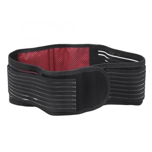 

tourmaline self heating waist lumbar pad adjustable wait support lower back belt brace pain relieve, Black;gray