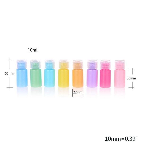 

storage bottles & jars 8pcs 10ml macaron color refillable cosmetic empty with clear flip lid