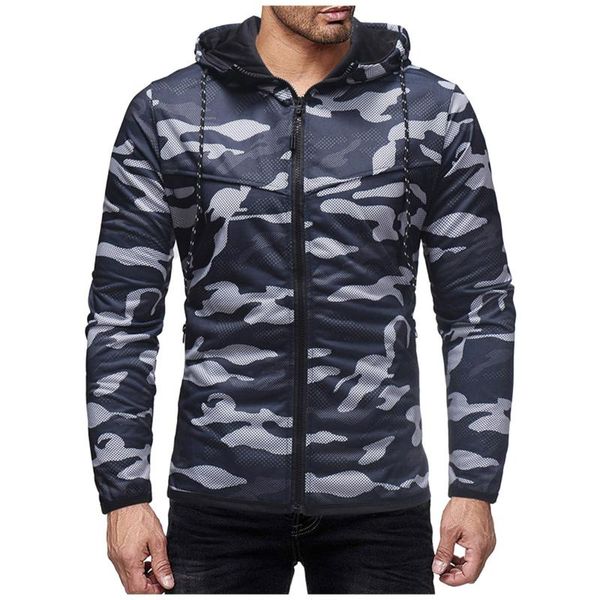 

men's hoodies & sweatshirts kancoold casual long-sleeved camouflage zipper hooded cardigan sweater blouse 2021 autumn warm sweatershirt, Black