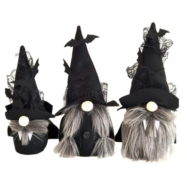 

christmas decorations 3pcs halloween gnome doll cartoon dwarf with cloak flannel fabric ornaments bedroom living deskdecoration