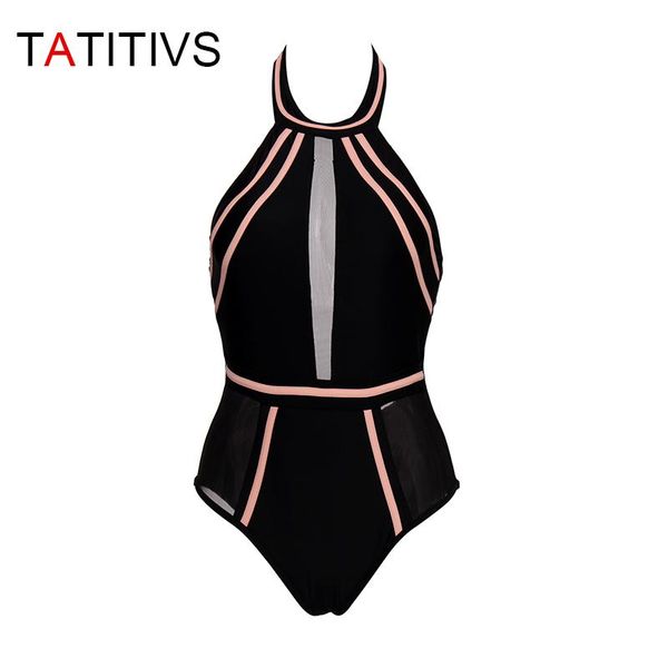 

one-piece suits tatitivs women one piece swimsuit mesh swimwear patchwork bodysuit 2021 summer beach bathing suit monokini