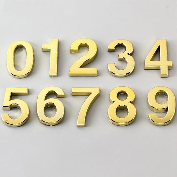 

modern golden plaque house numbers 0 to 9 el door numeral plate home address street number stickers other hardware