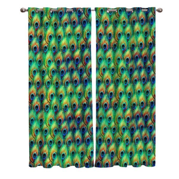 

curtain & drapes peacock feather window living room decorative panel blackout curtains for the bedroom