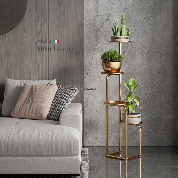 

planters & pots italian pot tray luxury balcony flower shelf indoor simple green stand living room floor type iron multi-layer racks