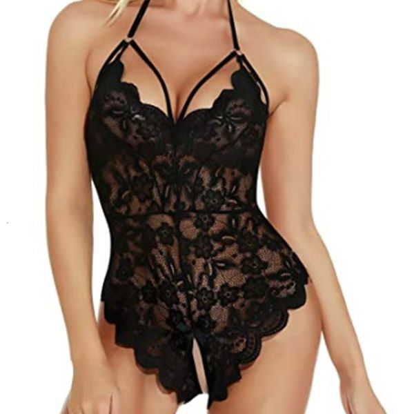 

lingerie women's body shaping lace pajamas, Black;white