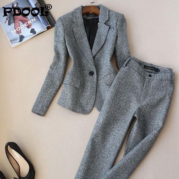 

women's suit 2021 blazers solid office lady pants suits two piece sets long slim work wear pant, White