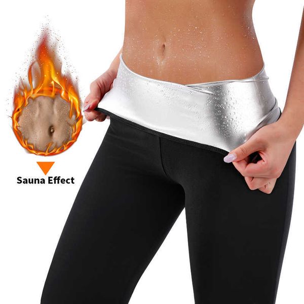 Treinadores de cintura suor calças de sauna corporal shaper calças de emagrecimento mulheres treinador de cintura espartilho suor leggings emagrecimento de emagrecimento 210708