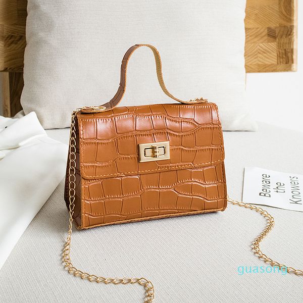 

bags for women crocodile pattern handbag pu fashion shoulder bag chain lock messenger bag small square bag