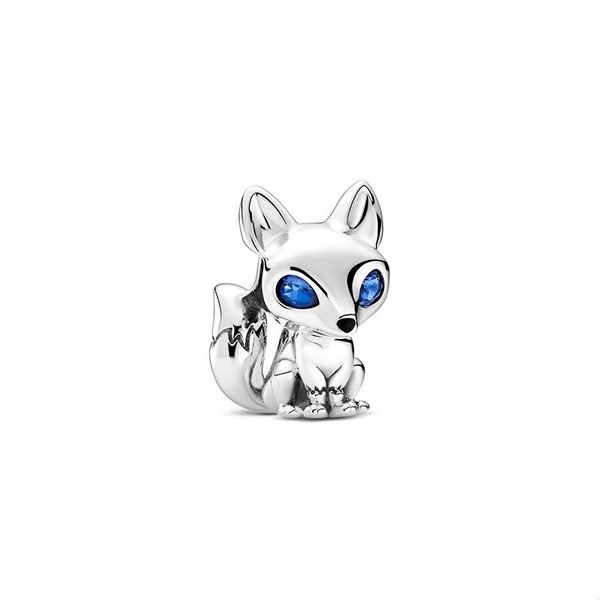 

fits pandora sterling silver bracelet 20pcs blue eye fox crystal beads spacer charms for european snake charm chain fashion diy jewelry whol, Black