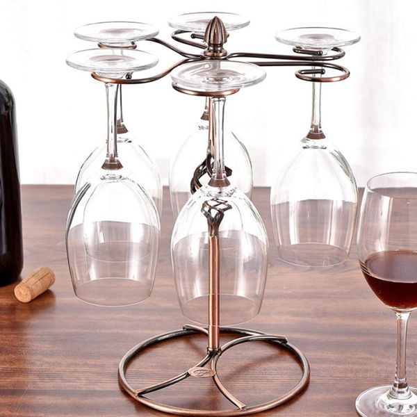

hooks & rails european style retro wine glass rack organizer metal iron goblet storage holder stand for bar cabinet home decor