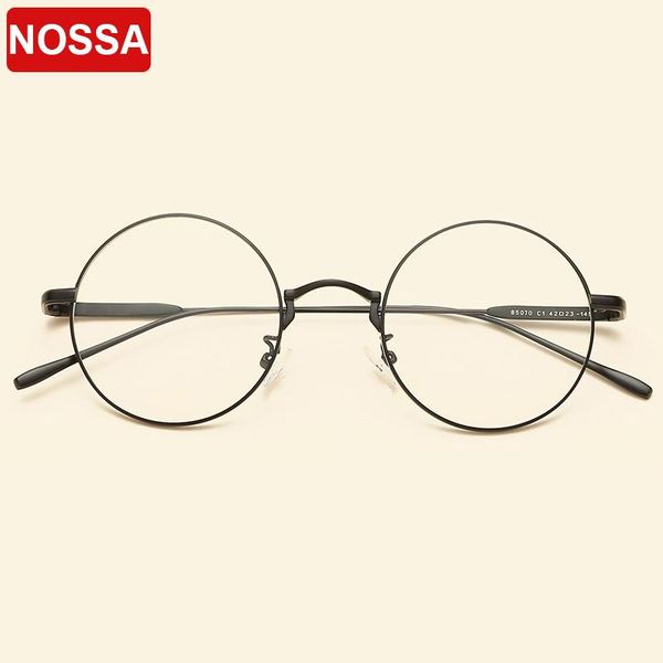 

fashion sunglasses frames nossa brand vintage metal glasses excellent round women men goggles casual students myopia optical frame, Black