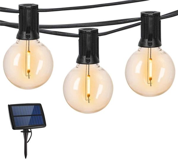 

strings 10/25 led g40 bulb globe solar string lights with clear backyard patio outdoor wedding garland light